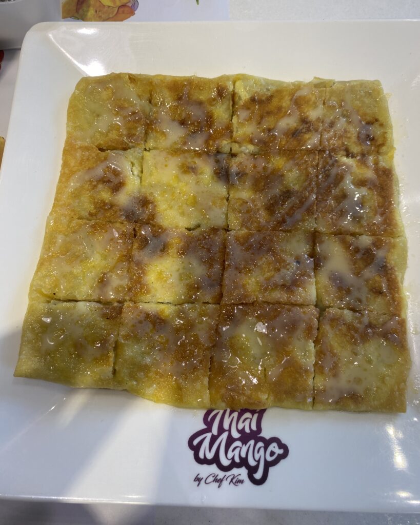 Thai Roti Classic at Thai Mango BGC: Thai crepe filled with ripe banana slices and drizzled with sweet condensed milk