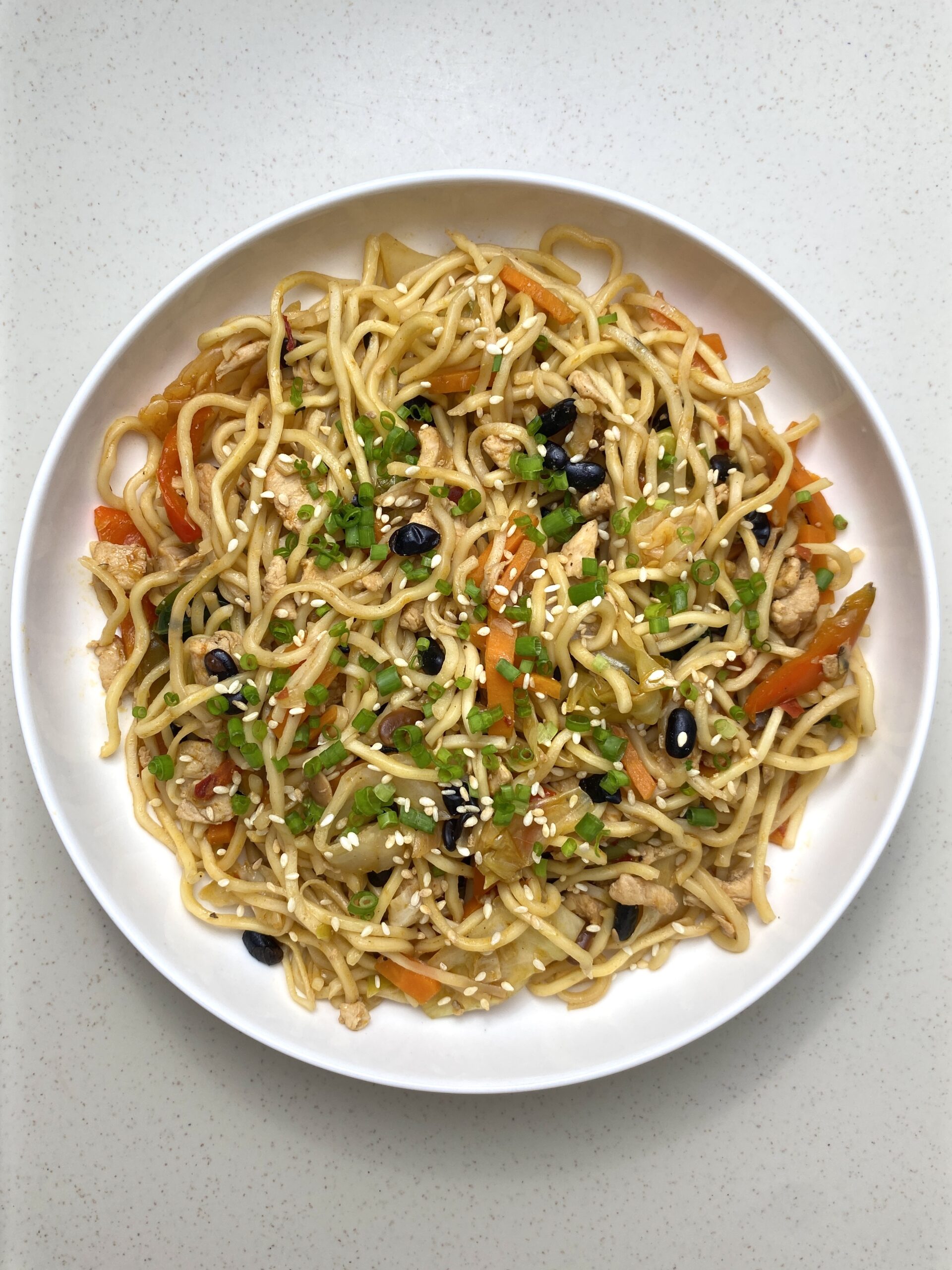 Black Bean Chicken Noodles