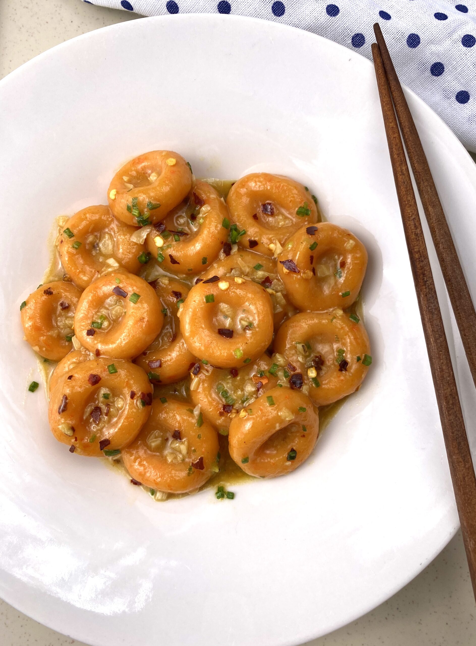 Miso Butter Carrot Button Noodles