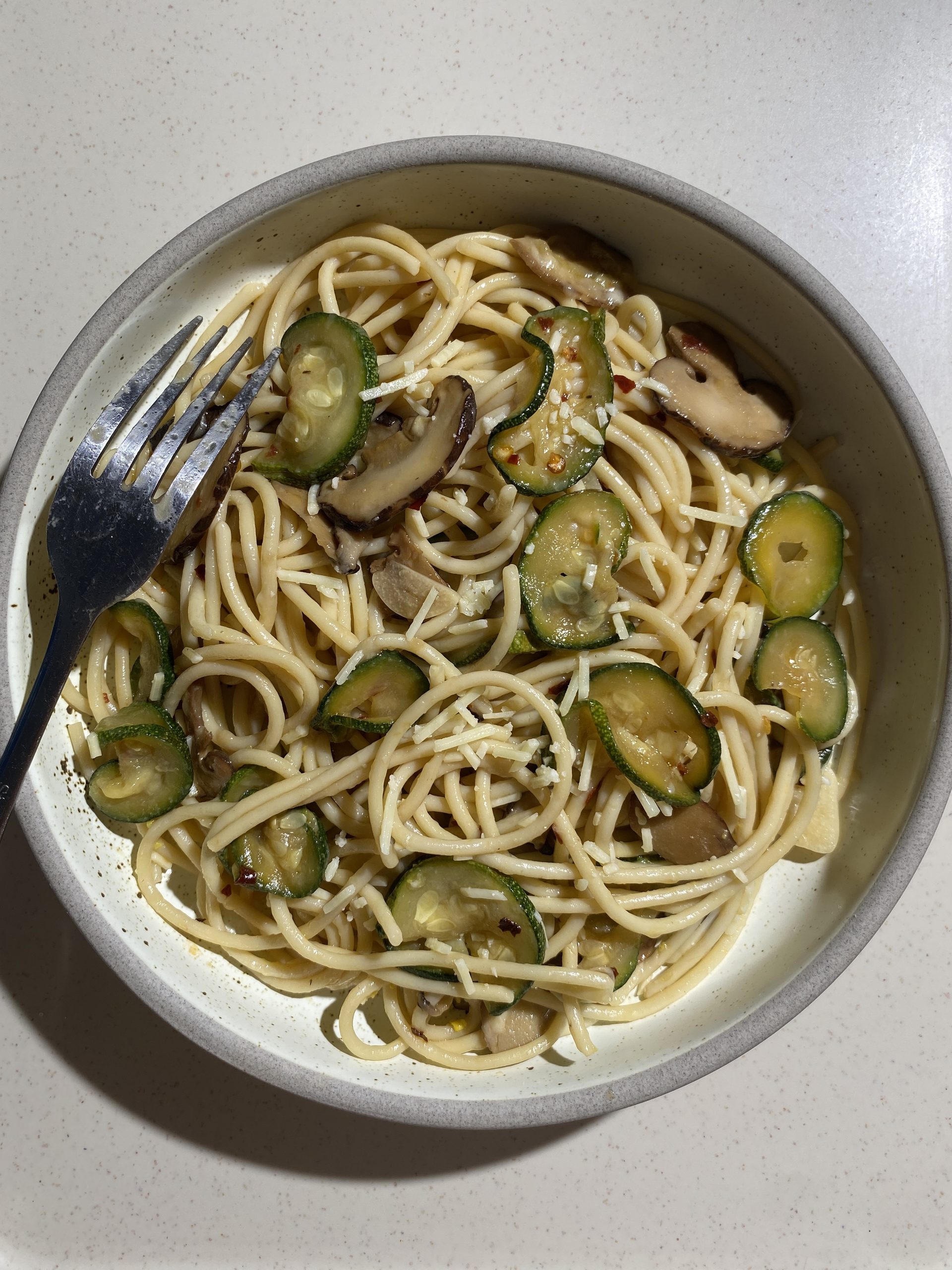 Mushroom Zucchini Pasta
