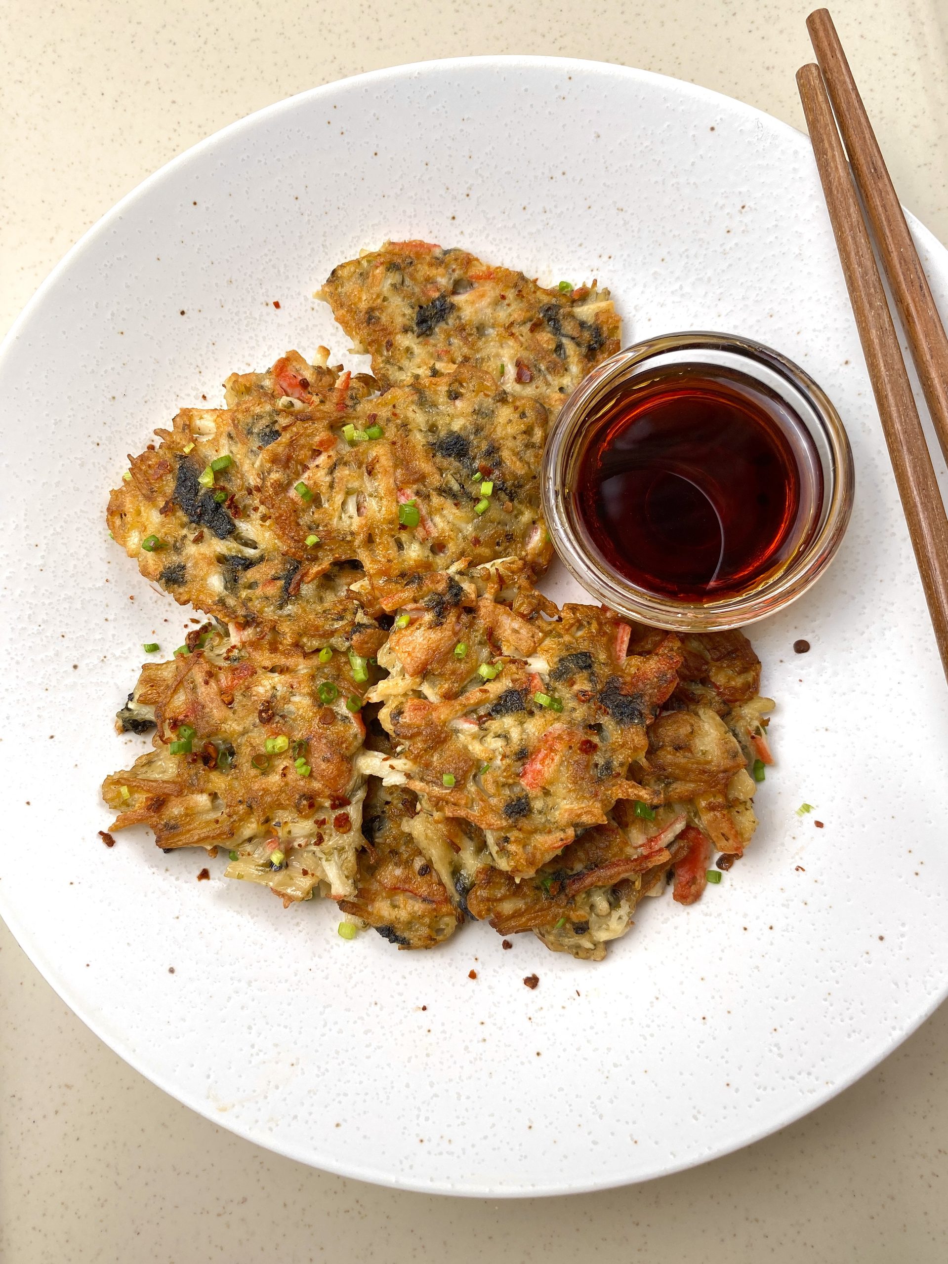 Crispy Enoki and Kani Fritters